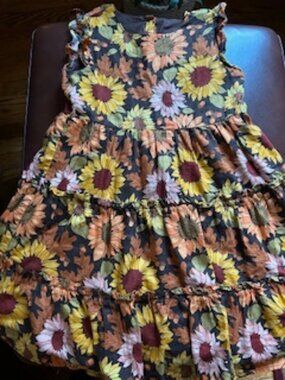 Girls Sleeveless Sunflower Dress - Size 12